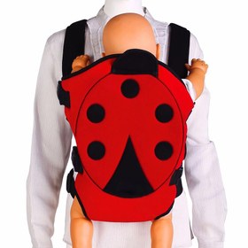 Resim Hanbebe Bel Destekli Çift Yönlü Kullanımlı Bebek Kanguru Uğur Böceği Desenli Kırmızı 