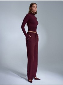 Resim Dilvin 72209 Beli Lastikli Pantolon-bordo Bordo 