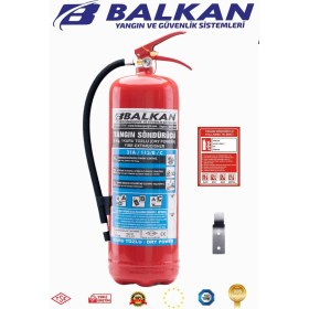 Resim BALKAN YANGIN VE GÜVENLİK SİSTEMLERİ 6kg Ruhsata Uygun 4 Yıl Tozlu Yangın Tüpü (Talimat-Askı) 