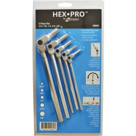 Resim Bondhus 00060 Hexpro İnç Ölçülü Mafsallı Allen Anahtar Takımı 5 Parça 