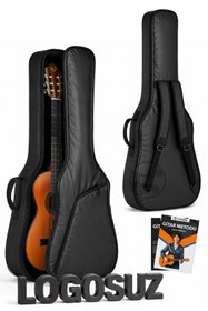 Resim Fourtune Luca Siyah Klasik Gitar Kılıfı Kalın Taşıma Çantası (Eğitim Metodu Hediye) 
