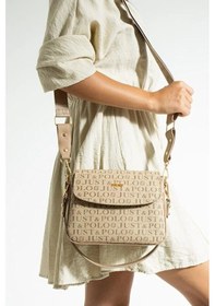 Resim Just Polo Kadın Baskılı Ayarlanabilir Askılı Shopper Lüks El & Omuz Çantası Shoulder Bag Vizon 