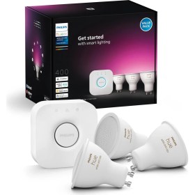 Resim Philips Huewca 4.2W GU10 Renkli Spot Akıllı Ampul 3'lü Başlangıç Seti 