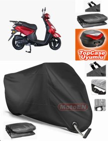 Resim MotoEn Siyah Kilit Uyumlu Apec PS3 Branda Topcase Arka Çanta Uyumlu Motor Brandası 