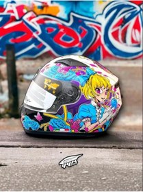 Resim Sway 815k Full Face Şeffaf Vizör Kız Çocuk Motosiklet Kaskı L Beden Gloss Girl 