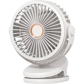 Resim 10000mah Pil Li-poly Usb Şarjlı 4 Hızlı Sürekli 12+ Saat Süre Klipsli Masaüstü Mini Fan Beyaz 