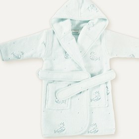 Resim Boubou Nakışlı %100 Organik Pamuk Bebek & Çocuk Bornozu - 2-3 Yaş 
