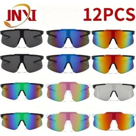 Resim Fastbuy 12 Adet Şık Unisex Dış Mekan Spor Gözlüğü, Renkli, Pc Malzeme Silikon Kulak Uçlu Altın Altın 