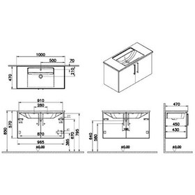 Resim VitrA Root Flat Lavabo Dolabı100 Cm Kapaklı 66318 Çok Renkli 