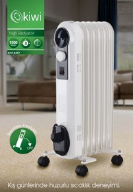 Resim Kiwi KHT-8457 Devrilme Korumalı 7 Bölmeli Yağlı Radyatör 
