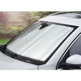Resim Araba Ön Cam Güneş Şemsiyesi - Araç İçi Cam Vantuzlu Katlanır Güneşlik Koruyucu Perde 130 Cm X 60 Cm Cks-221 