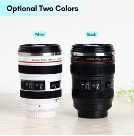 Resim Dancemonkey Fotoğrafçılar İçin Özel Kamera Lensli Termos - 400ml Sızdırmaz Çelik Kahve Termosu Beyaz Beyaz 