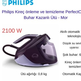 Resim Philips Perfectcare Elite Mor Optimaltemp Teknolojisi Buhar Kazanlı Ütü + Philips Daily Collection Narenciye Sıkacağı 