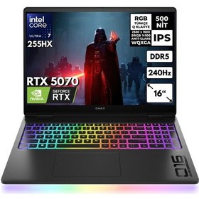 Resim HP Omen Max 16-AH0021NT B92QXEAHMF25 Ultra 7-255HX 40 GB 1 TB SSD RTX5070 8 GB7 16" W11P Dizüstü Bilgisayar 