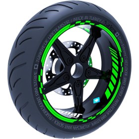 Resim Floresan Yeşil Moto GP İç Dış Jant Şeridi Takım Sticker Çınar Extreme 