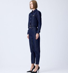 Resim Gold Düğme Detaylı Lacivert Denim Ceket - LACIVERT / 36 