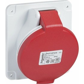 Resim Schneider 5x32A Eğik Makine Prizi 380 Volt Trifaze Ip 44 Pkf32F43 