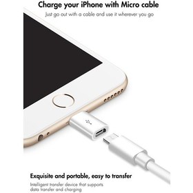 Resim Otg Micro Usb To Iphone Lightining Çevirici Dönüştürücü Adaptör 