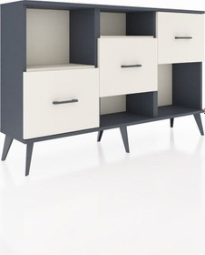 Resim Arges Konsol 2 Raflı 3 Çekmeceli 132x30x83 Antrasit-aytaşı/aytaşı Aytaşı/aytaşı 