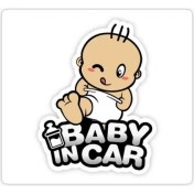 Resim TSC Arabada Bebek Var Sticker Oto Yapıştırma Etiket 18CM MD16 
