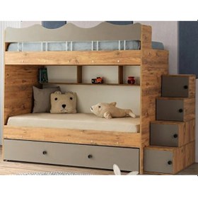 Resim Grey Mdf Çelik Profilli Yavrulu Ranza Ac M1 90 X 190 Cm 