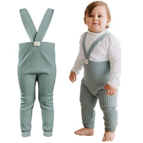 Resim Mama Yoyo Askılı Triko Bebek Taytı %100 Organik Pamuk Mint - Mint / 12-18 Ay 