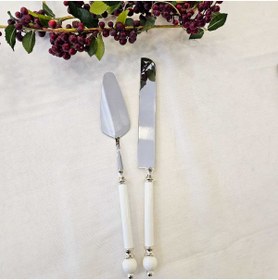 Resim MaviDamla GÜMÜŞ DETAYLI PORSELEN SAPLI PASTA SERVİS SETİ 