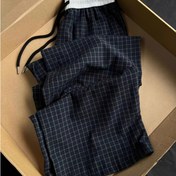 Resim Kadınların Yüksek Bel Vintage Ekose Geniş Bacaklı Rahat Pantolonları, Bağcıklı Bel - Hafif Polyester, Makine Yıkanabilir, Tüm Mevsimler İçin Rahat, Geniş Bacaklı Pantolonlar 
