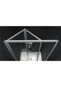 Resim Blackline Katlanır İki Duvar Arası Akordiyon Duşakabin 75 x 79 CM Ölçü-Cam Deseni-75-79 Cm Arası-Şeffaf 