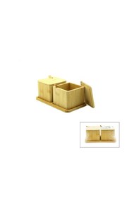Resim 2pcs Baharatlık - Tuzluk Ahşap Bambu 5570 Çok Renkli 