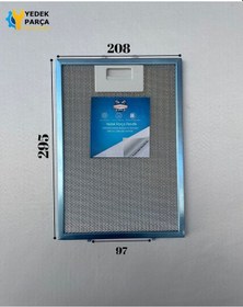 Resim Beko Uyumlu: Adv5720 208x295 Mm Aspiratör & Davlumbaz Tel Yağ Filtresi Model: 9188437001 20,8x29,5 Cm 
