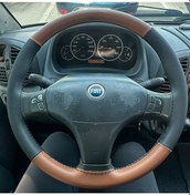 Resim Dikişli Direksiyon Kılıfı Taba / Siyah Deri Siyah Dikişli Fi.at Ducato 2 İçin Siyah 