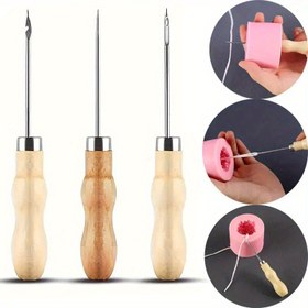Resim 3 adet/takım Mum Yapımı Delme Aracı Yuvarlak Delik Konik Çıkarma El Matkapı Silikon Kalıp Yapımı Pratik Cihaz Çıkarma Mum Yardımcı Aracı DIY 