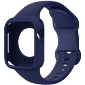 Resim Sunshine022 Derin Mavi 42mm 44mm İwatch Uyumlu Silikon Bileklik Koruyucu Kılıf 