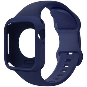 Resim Sunshine022 Derin Mavi 42mm 44mm İwatch Uyumlu Silikon Bileklik Koruyucu Kılıf 