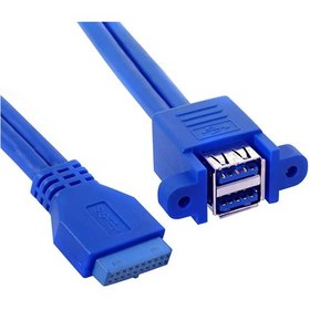 Resim 19 Pin Usb 3.0 Dişi To 2X Usb 3.0 Dişi Panel Tipi Kablo 