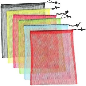 Resim INOOMP Naylon Örgü Çanta Seti 12 Parça Bağcıklı Saklama Çantaları Golf Topları Oyuncaklar Kamp İçin Kompakt 