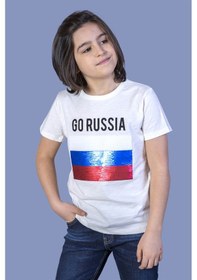 Resim Toontoy Kids Toontoy Erkek Çocuk Go Russia Nakışlı Tişört Ekru 