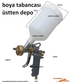 Resim Boya Tabancası Üstten Depolu Metal Prinç Uçlu Oto Boya Tabancası 