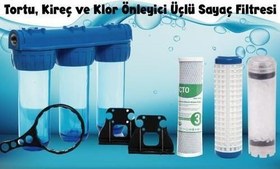 Resim Şebeke Girişi 3 Aşama Su Arıtma Cİhazı Kireç Klor Küf Pas Tortu Tutcu Sistem 