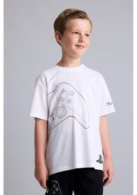 Resim Defacto Playstatıon Lisanslı Regular Fıt 2li Beyaz Pijama Takımı Erkek Çocuk H8202a826hswt34 Beyaz-wt34 