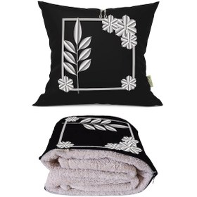 Resim Modern Desenli İç Dolgusu Battaniyeli Araç İçi Opsiyonel Yastık 38x38cm 