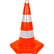 Resim İleri Trafik PVC Trafik Konisi 50 cm Reflektifli 6 Kenar Trafik Dubası 