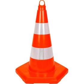Resim İleri Trafik PVC Trafik Konisi 50 cm Reflektifli 6 Kenar Trafik Dubası 
