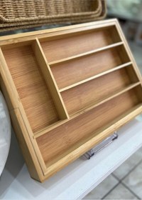 Resim Bambu Çekmece İçi Kaşıklık - Kaşık Çatal Bıçak Düzenleyici Bambu 