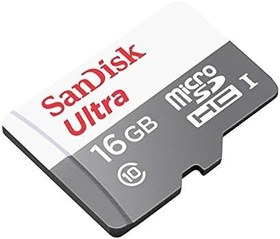 Resim SanDisk Ultra 16 GB microSDHC Hafıza Kartı, 80MB/sn UHS-I Class 10 - SDSQUNS-016G-GN3MN 