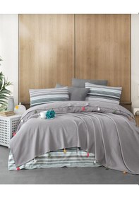 Resim Valeria Tassel Gri Renkli Çift Kişilik Püsküllü Pike Takımı Gri 