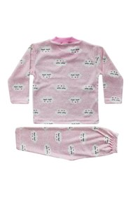 Resim by BebekOdam Kız Bebek Bulut Desenli Alt Üst Pembe 2'li Pijama Takım 