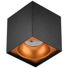 Resim Sıva Üstü Led Spot Kare Siyah Portakal 5w 