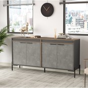 Resim L'occi Concept Darian E Ofis Konsol Klasör Dolabı Metal Ayaklı Kahve Dr5-cga 